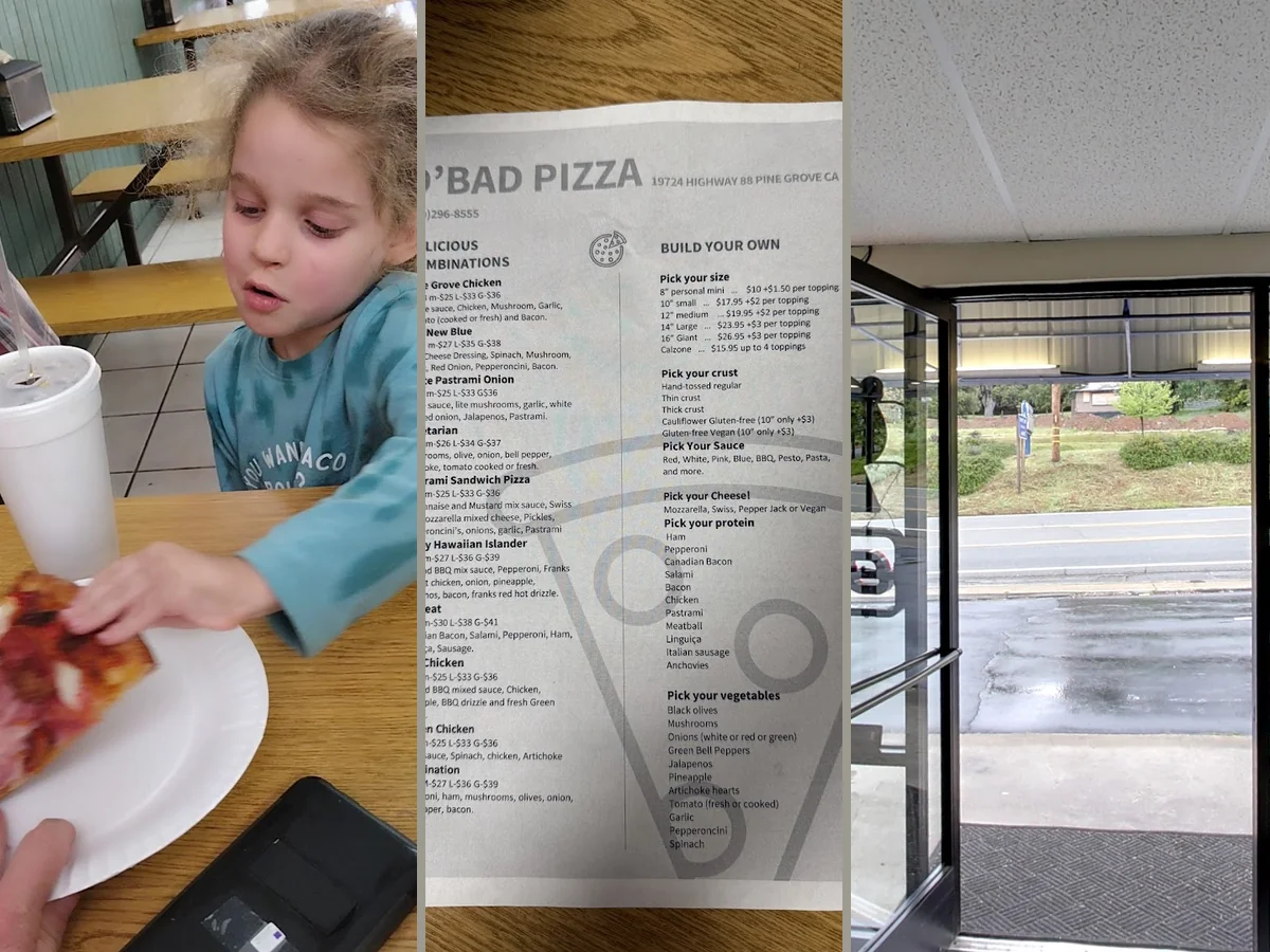 Counter service area in a casual pizza spot.